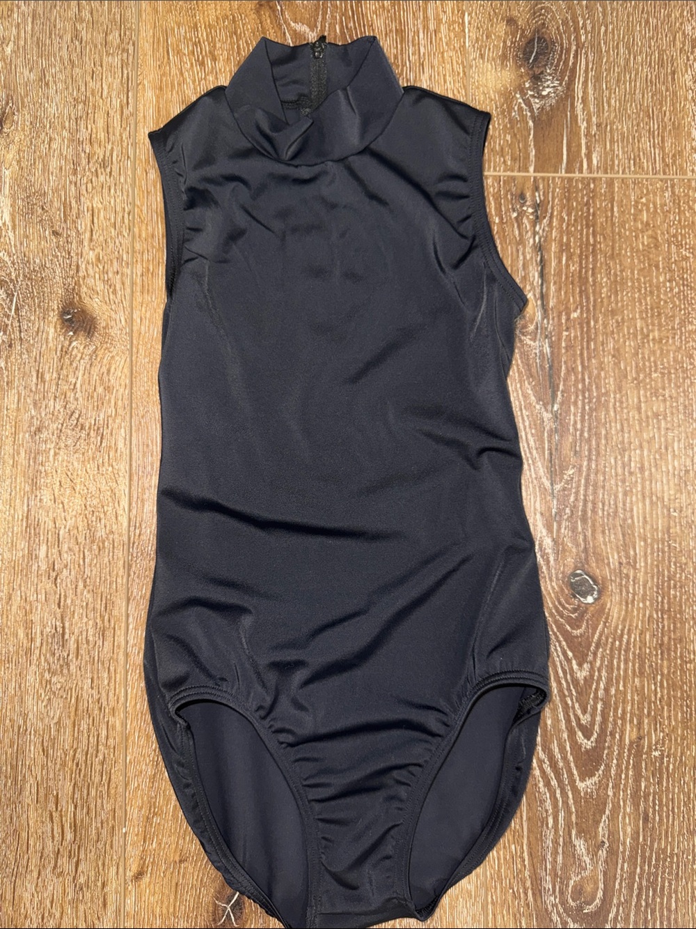 Weissman Black Sleeveless Leotard